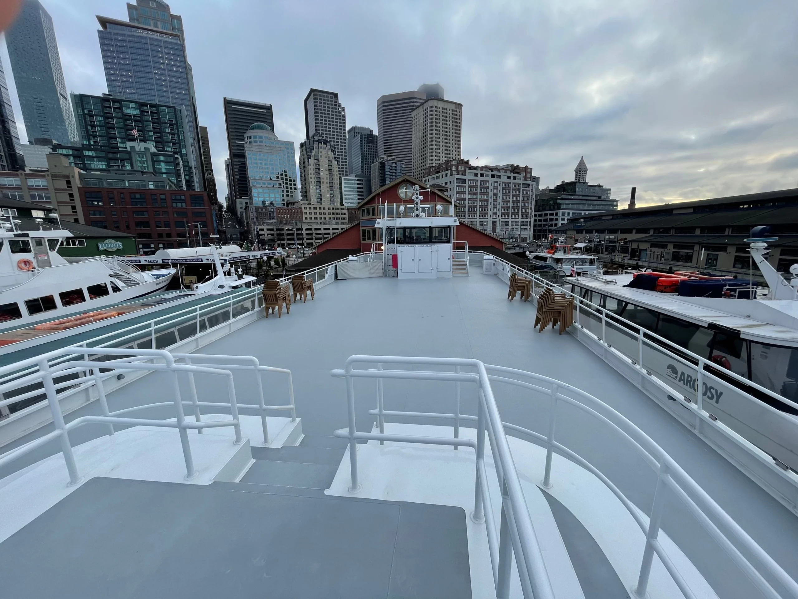Photo of the deck of an Argosy Cruises private charter